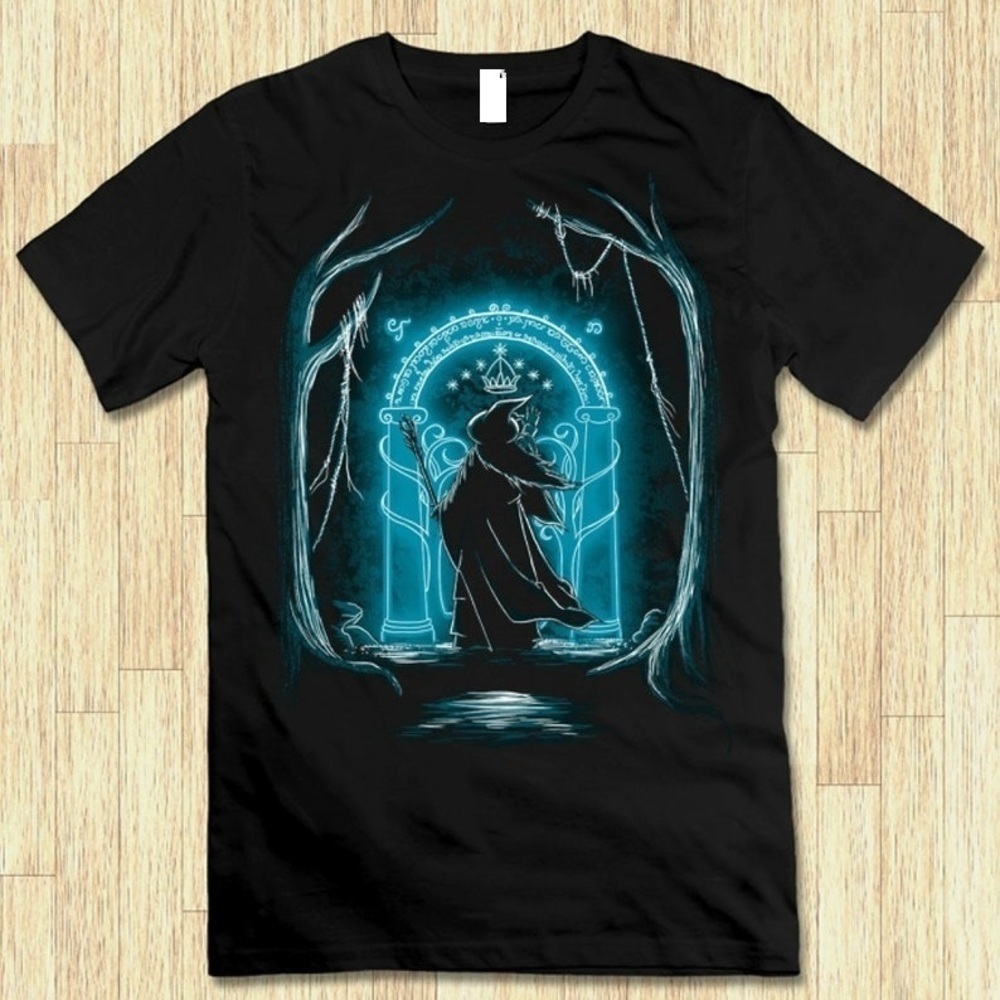 Doors Of Durin The Lord Of The Rings Tshirt Classic Unisex - Picture 1 of 4